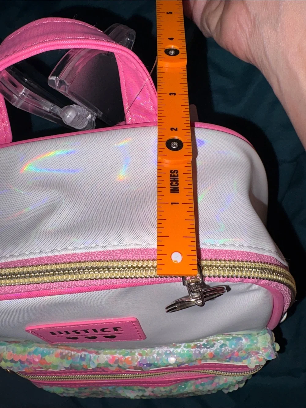 Justice Iridescent Pink Sequin Mini Backpack